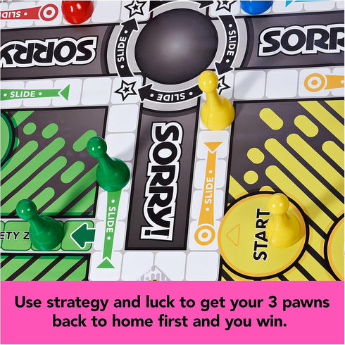 Giant SORRY Classic Family Board Game - Indoor Outdoor Retro Party Activity with Oversized Gameboard