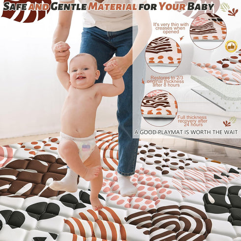 50x50 Baby Play Mats for Floor, Playpen Mat for Babies, Extra Thicker & Soft Floor Crawling Mat, Foldable Non-Slip