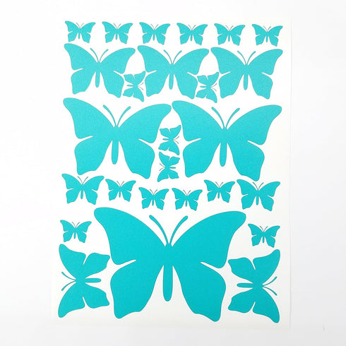 Jeyfel Butterfly Wall Decals - Purple, Pink & Turquoise Set for DIY Decoration, Nursery Room Decor