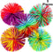 5 Pieces Monkey Stringy Balls - Sensory Fidget Soft Rainbow Pom Bouncy Stress Balls with Storage Bag