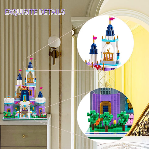 Micro Block World Architecture Amusement Park - Big Dream Castle Model (2800+PCS) Mini Blocks Building Toy