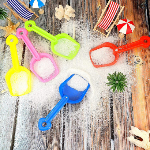 Gejoy 12 7.7'' Summer Pieces Colorful Beach Sand Shovels for Kids, Plastic Scoop for Toddlers Outdoor Digging Play