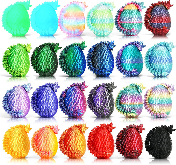 Impossmaker 24PCS 3D Printed Dragon Eggs, Prefilled Easter Dragon Egg with Dragon