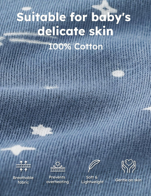 100% 0-3 3-Way 0.5, 2 Pack Unnivoll Newborn Sleep Sack Swaddle Cotton Baby Swaddle Months, Adjustable Wearable Blanket