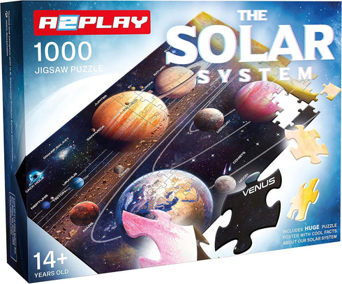 Solar System Space Puzzle for Adults, 1000 Piece Jigsaw Puzzle with Bonus Space Fact Poster (27.5 x 19.7 in)