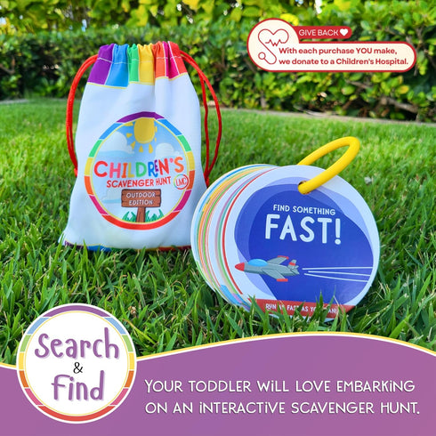 Children's Scavenger Hunt: Outdoor Edition | Toddler Activities | Games for 2, 3 Year Old's & Up | Kids Educational Scavenger Hunt Cards