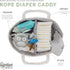 Parker Baby Rope Diaper Caddy Organizer - Nursery Storage Bin and Car Organizer for Diapers and Baby Wipes - Diaper