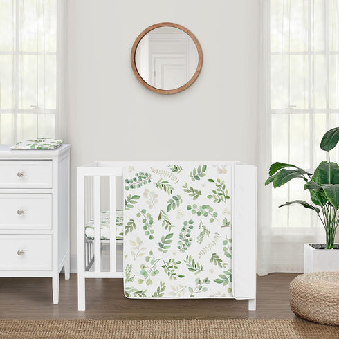 Sweet Jojo Designs Green Boho Floral Leaf Baby Boy Girl Mini Crib