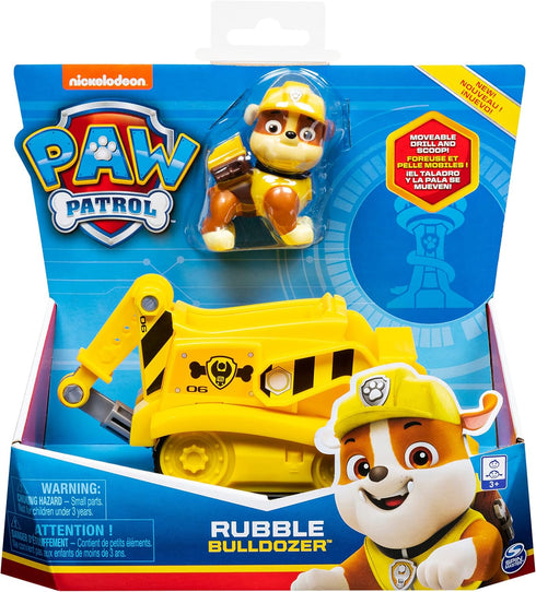 Paw Patrol Rubble’s Bulldozer Vehicle with Collectible Figure for Kids Aged 3 Years and Over