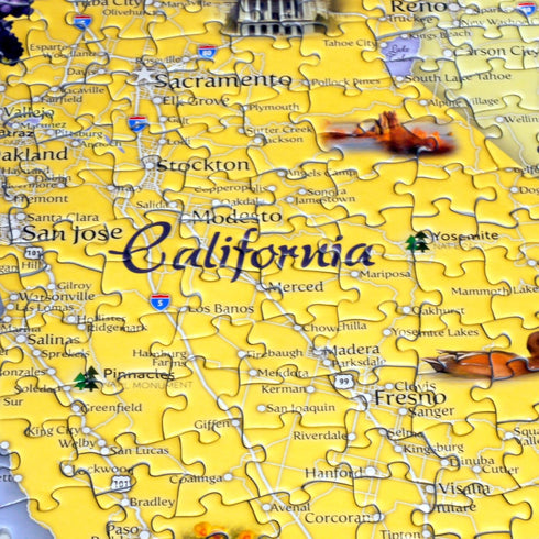 California Map Jigsaw Puzzle - 1000 Piece - Beautifully Illustrated Artwork Made in The USA with Recycled Materials