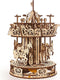 UGEARS Carousel Wooden Mechanical 3D Model, Self-Assembling Craft DIY Kit for Adults and Teens