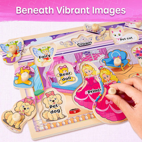 1-3, 6XSET 1-3 2-4 SYNARRY Wooden Puzzles for Toddlers Toddlers Puzzles Ages with Rack, Learning Alphabet Number Shape