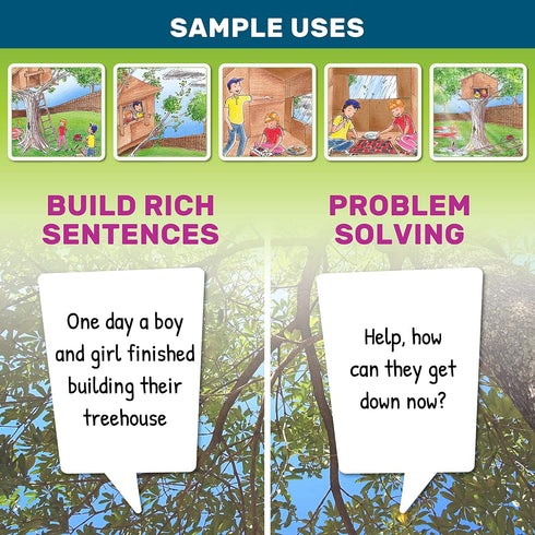 SkillEase Story Cues Skilled Sequencing Cards, Speech Therapy Materials, Social Skills Game, English Language Learners