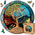 LEOGOR Wooden Jigsaw Puzzle for Adults — 350 Piece Eternal Tree of Life Nature Inspired Round Design