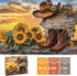 STYISHANG 500 Sunset 20.47x14.96 inches, 1:1 Puzzles for Adults Pieces, Cowboy Hat and Cowboy Boot Jigsaw Puzzles