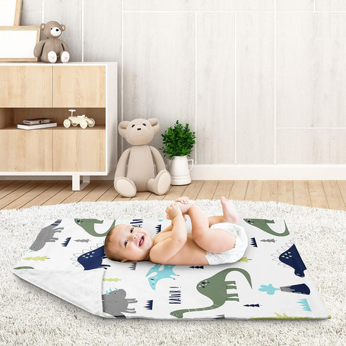 Sweet Jojo Designs Modern Dino Mod Dinosaur Baby Boy Receiving Security Swaddle Blanket for Newborn or Toddler Nursery