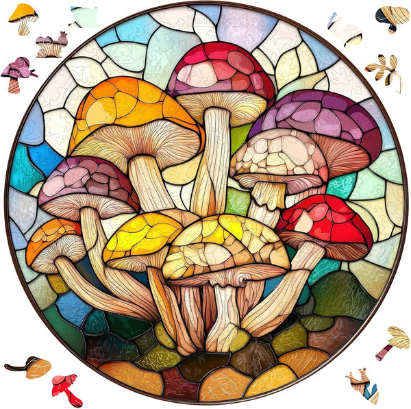 Ruikiyart 500 Piece Puzzles for Adults,Mushroom Wooden Puzzles, Plant Unique Shaped Jigsaw