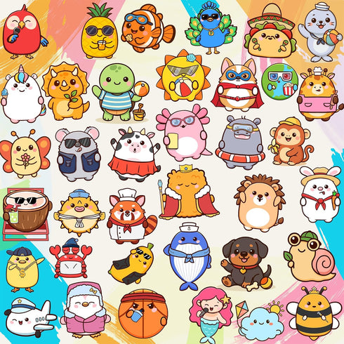 156 PCS Teacher Classroom Positive Animals Stickers for Kids Cute Water Bottle Stickers Waterproof Vinyl ASticker Self