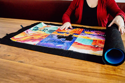 Buffalo Games - Roll-Up Puzzle Mat, Blue.
