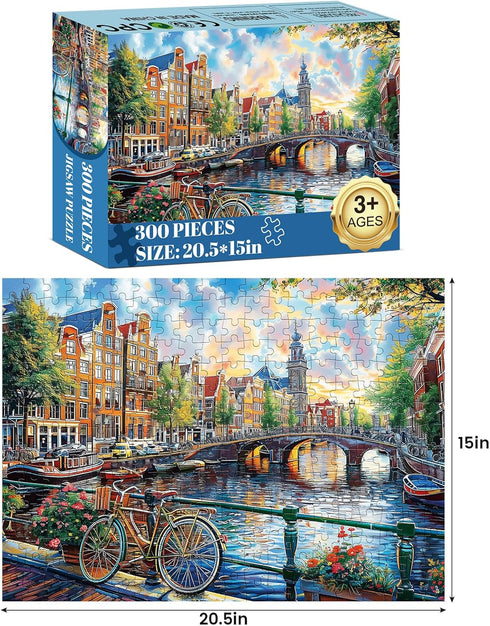 WSCXSC 300 8-10 10-12 300 Jigsaw Puzzles Pieces for Adults Bike Puzzles for Kids Ages Puzzle Games Piece Puzzle