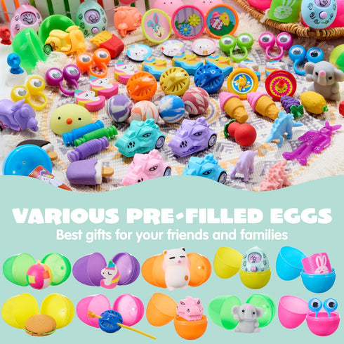 160 JOYIN PCS Prefilled Easter Eggs with Assorted Toys, Easter Stuffed Eggs for Egg Hunt Supplies, Basket Stuffers