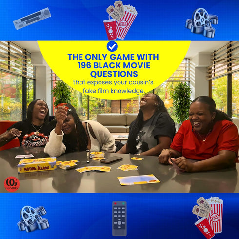 Rated Black Card Game for Adults - Black Game Night Trivia for the Culture - African American Films - From Hood Movies