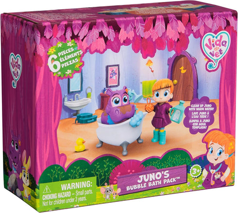 Juno’s Bubble Bath Pack with Color Changing Juno Action Figure & Doctor Kit Accessories, Kids Toys for Ages 3+