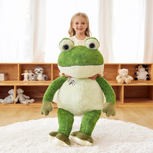 Giant Frog Stuffed Animal Plush Toy - 30 Inches Green Jumbo Cute Soft Toy for Kids and Girls