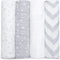 Comfy Cubs Muslin Swaddle Blankets Pack of 4, 47 x 47 Inches,