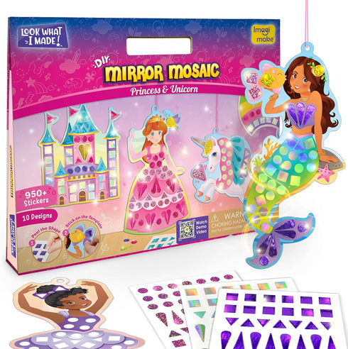 Imagimake Mirror Mosaic Princess & Unicorn Kids Art Set | DIY Art