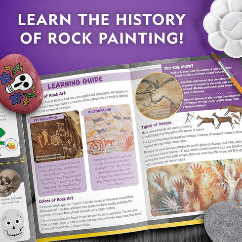 Creepy Creatures Rock Painting Kit: Halloween Arts & Crafts for Kids, Decorate 10 River Rocks with Spooky Supplies