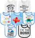 7Pcs Cotton Waterproof Baby Bibs with Hook Loop Closure, Keepsake Gift for Newborns