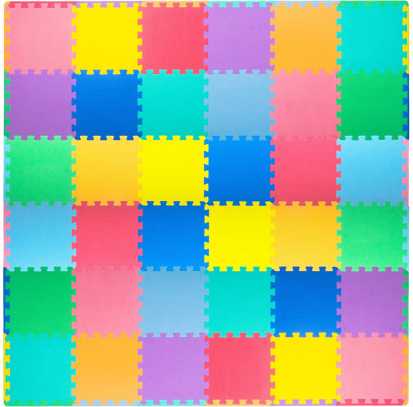 ProSource Foam Puzzle Floor Play Mat for Kids and Babies with Solid
