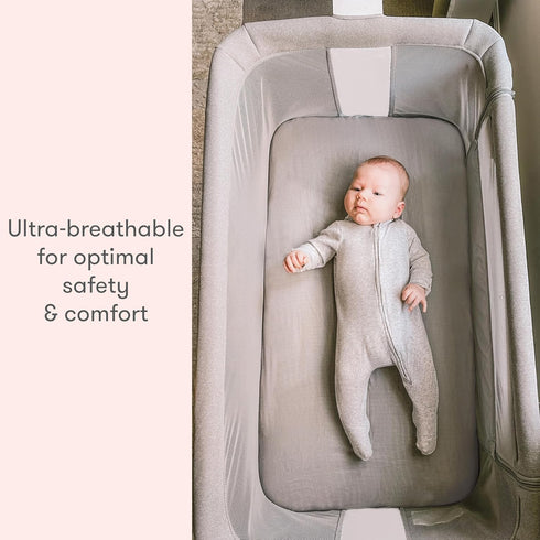 (2-Pack) 100% 19" 35" Newton Baby Fitted Sheets for Bassinet & Bedside Sleeper, Essential Bassinet - Ultra-Breathable