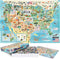 Puzzles for Adults 1000 Pieces - Illustrated US Map Puzzle, 100% Recycled Cardboard USA Jigsaw by bopster
