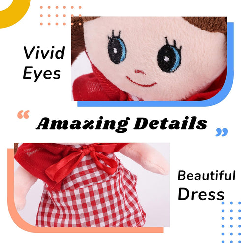Hopearl Talking Singing Doll, Repeats What You Say, Electric Interactive Toy, Plush Buddy Gifts for Toddlers, Red, 8''