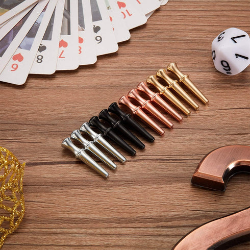 Gejoy 36 1/8 4 Pieces Metal Cribbage Pegs Cribbage Board Pegs Fit Holes with Drawstring Storage Pouch for Traditional