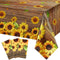 Breling Sunflower Tablecloth Decorations, Plastic Sunflower Picnic Table Cover for Birthday Baby Shower Party Supplies