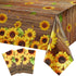 Breling Sunflower Tablecloth Decorations, Plastic Sunflower Picnic Table Cover for Birthday Baby Shower Party Supplies