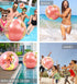 POZA Inflatable Beach Balls Set of 2, Elegant Glitter Confetti Floaters, Heavy Duty Vinyl Pool Toys for Beach Party