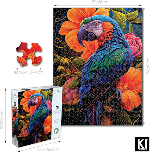 550 Piece Puzzle for Adults - AMAZONIA II RomantzArt Bird Jigsaw 24X18 by KI Puzzles