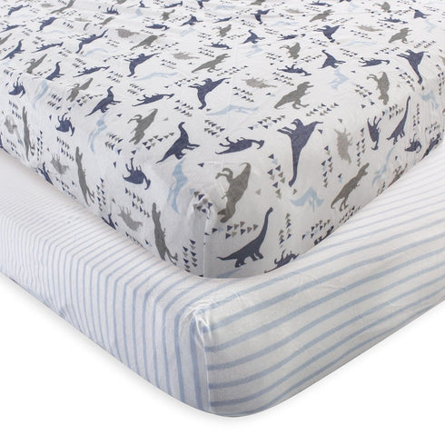 Touched by Nature Unisex Baby and Toddler Organic Cotton Crib Sheet, Dino,