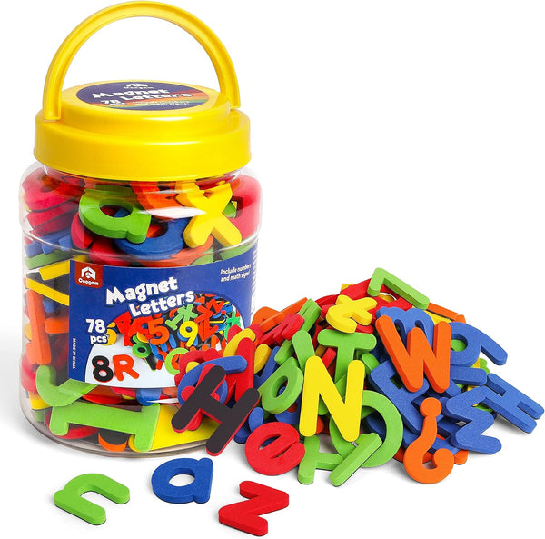 Coogam EVA Magnetic Letters Numbers 78 Pcs, Colorful Educational Toy Set for Preschool Learning, ABC & 123