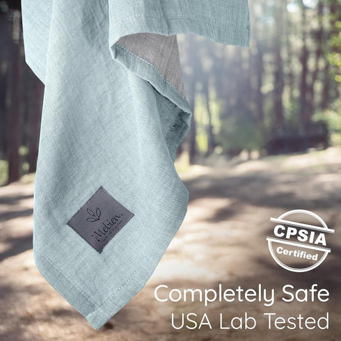 100% Ring Sling Baby Carrier - USA Lab Tested, Natural Cotton Muslin, Breathable & Ergonomic Ring Sling Grey Turquoise