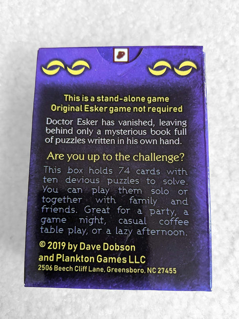 Son of Doctor Esker's Notebook, a Puzzle Card Game in the Style of Escape Rooms