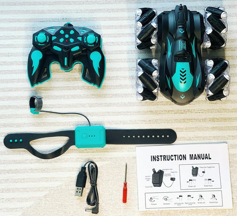 Gesture Sensing RC Stunt Car, 2.4G 4WD Hand Controlled, 360° Flips, Remote Control Car Toy for Boys