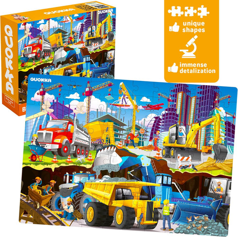 QUOKKA 100 Piece Puzzles for Kids Ages 4-6, 3 Floor Puzzles for Toddlers 3-5, Learning Toy for 6-8 Year Olds