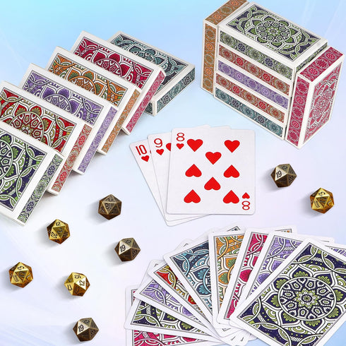 Playing Cards 12 Pack - Standard Poker Cards Set in 6 Bright Colors for Family and Adult Games