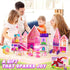 Set 3-5 4-8, Magnetic Tiles Doll House Building Toys with Double Sided Printed Design, Play House Magnetic Blocks