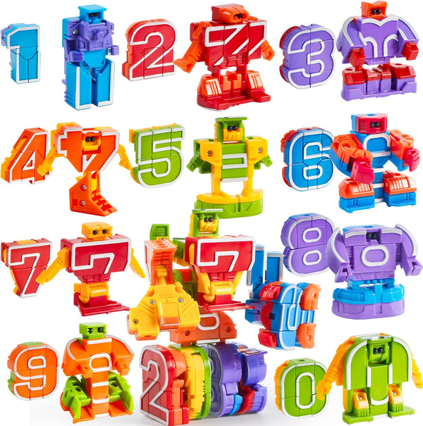 JOYIN 10 Pcs Number Robots Educational Toys, Number Robots, Action Figure Learning